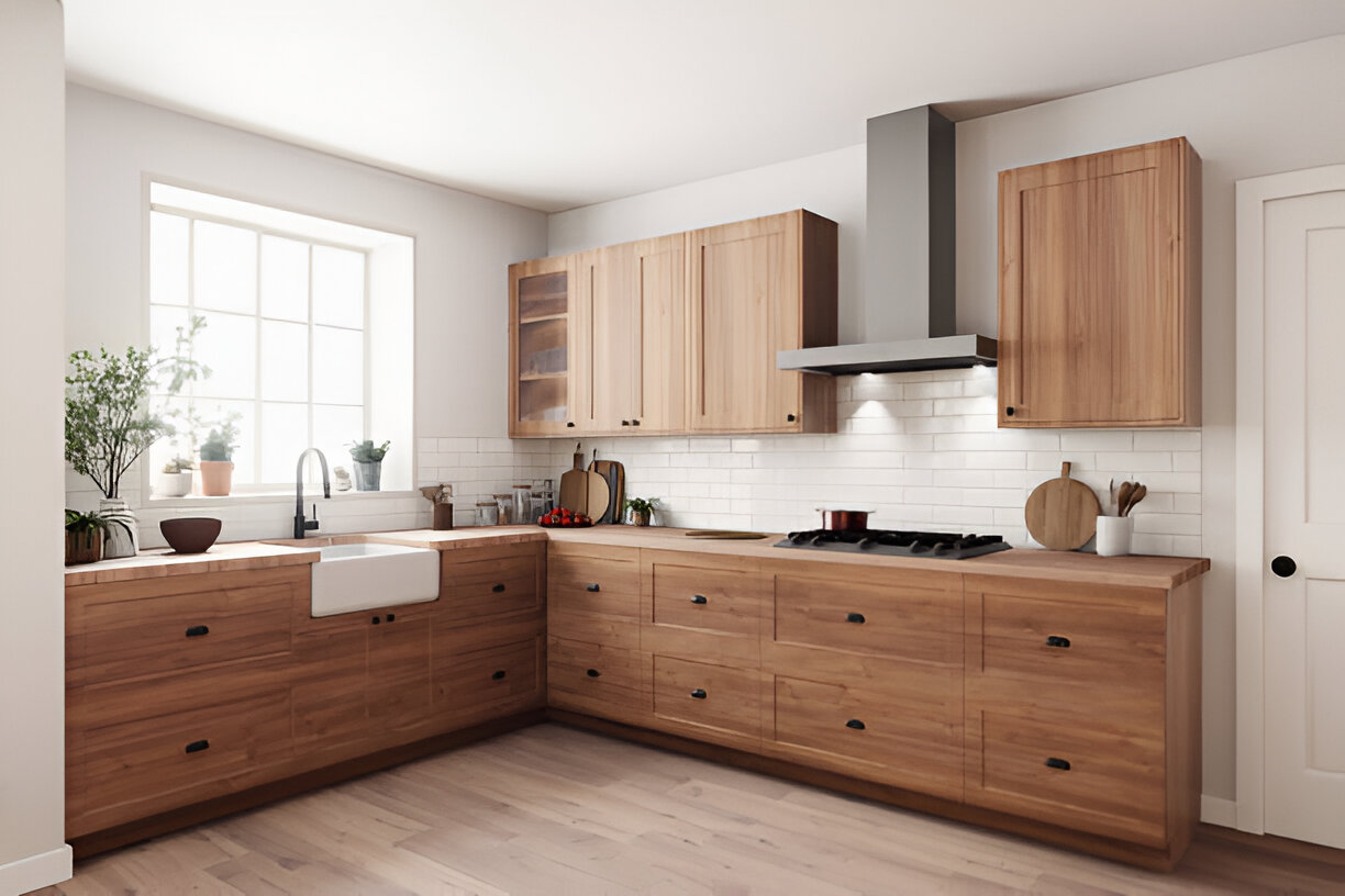 Detailed view of kitchen countertop