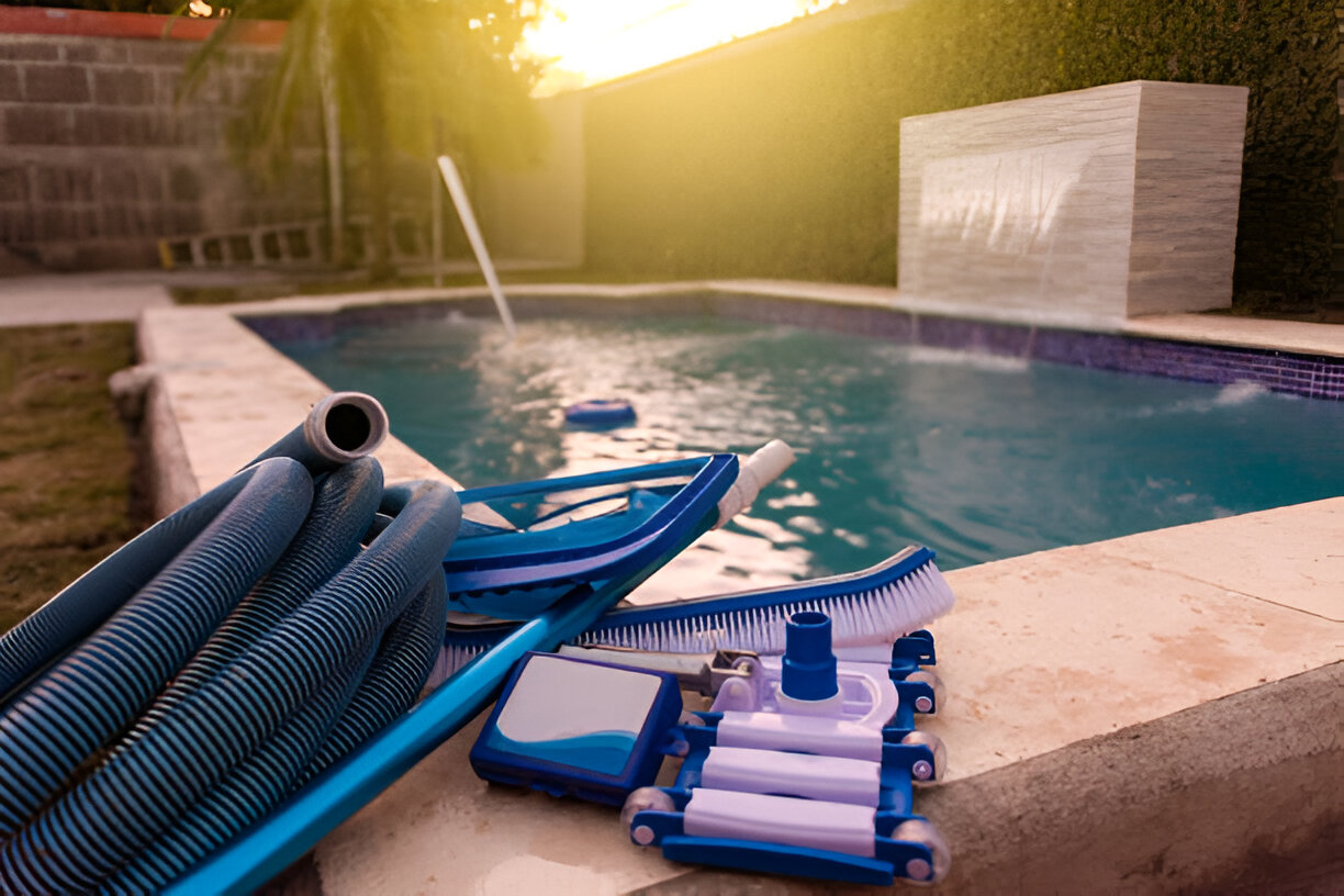 Clean and sparkling swimming pool